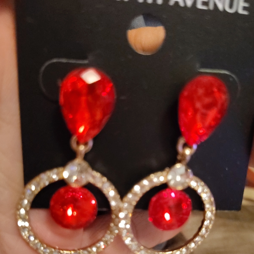 Elegant Red Drop Earrings